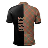 Clan Bruce Ancient Tartan Polo Shirt Half of Me - Cross Style IR38 Bruce Ancient Tartan Tartan Polo